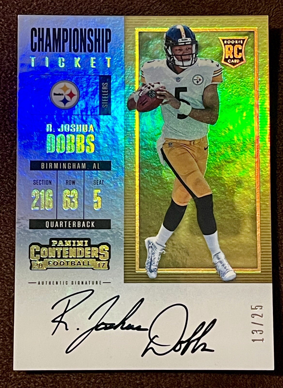 2017 Panini Contenders Championship Ticket #306 Joshua Dobbs RC Rookie AUTO /25