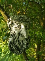 Steinfigur, Greenman, Wand Relief Woodman, Gargoyle, Steinguss Frostfest