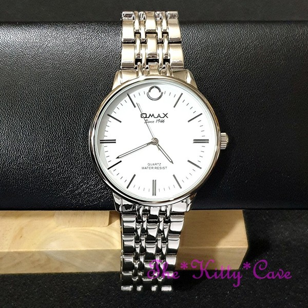 OMame★  OMAX Designer Classic Vintage Stainless Steel Rhodium Retro Dress