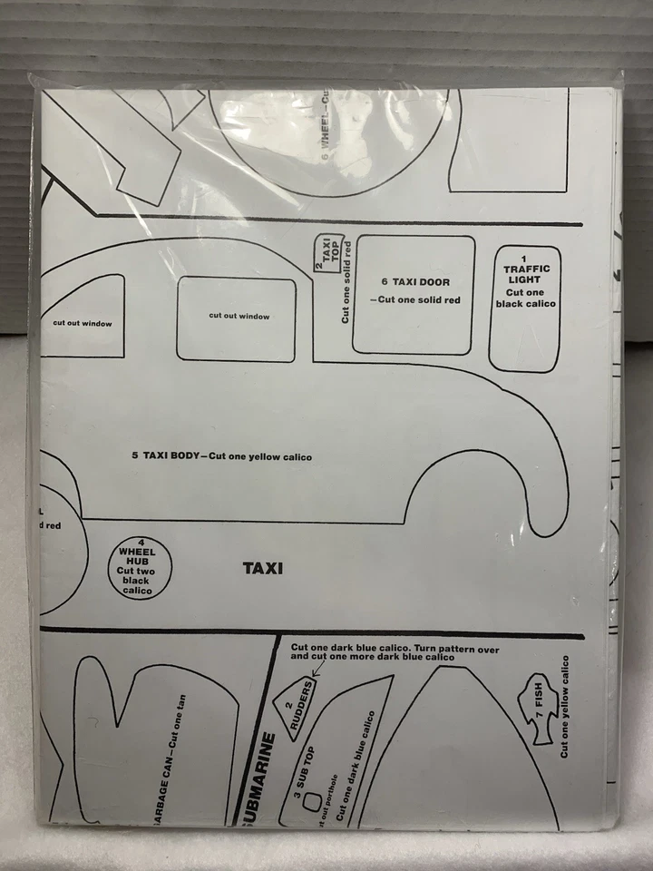 Vintage Transportation Quilt Pattern Block Appliqué Bus Train Tractor Plane - Image 4 of 4