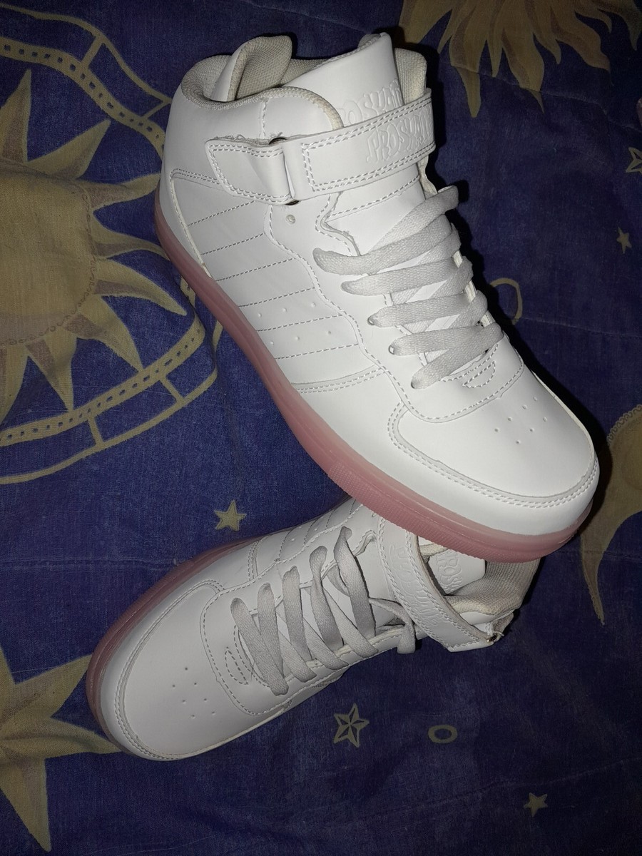 Kids LED Light Up Sneakers – High-Top Flashing Shoes, USB Rechargeable, Unisex (Pink, Size 30) - View #2