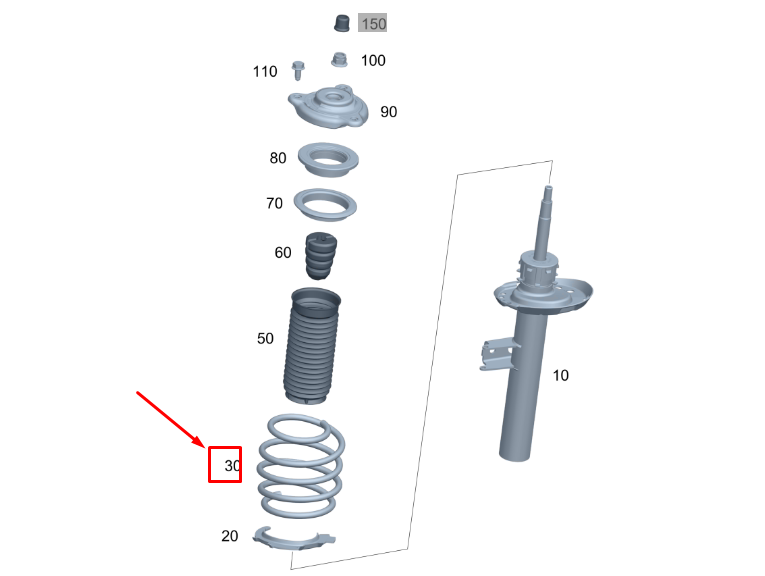 MERCEDES-BENZ GLA H247 Front Coil Spring A2473210704