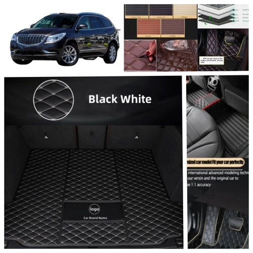For Buick Enclave 3 Rows 2008-2020 Car Floor Mats Luxury Leather Foot Carpets - Foto 44 di 44