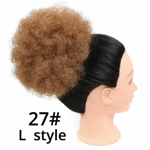 Afro Ponytail Puff Drawstring Wrap Synthetic Short Curly Hair Bun Updo Chignon - Picture 9 of 45