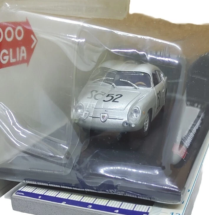 HACHETTE by Starline 1:43 Mille Miglia '57 Fiat Abarth 750 Zagato #52 argento - Immagine 3 di 4