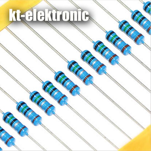 SODIAL (R) 1280pcs 64 Valori (1R ~ 10MR) Ohm 1 / 4W 0.25W ¡À 1% Metallo - Foto 8