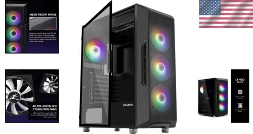 Elegant Gaming PC Case - i3 NEO Mid Tower with RGB Fans & Easy Access Design - Picture 2 of 11