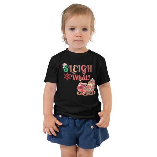 Trineo ¿Qué? Camiseta para niños pequeños - Camiseta de algodón festivo, tallas 2T-5T, ajuste cómodo - Imagen 10 de 12