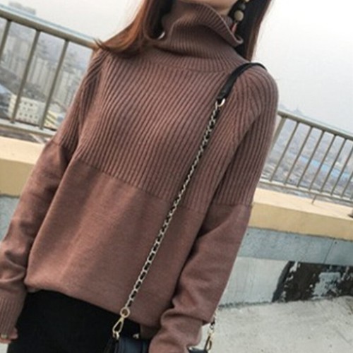 NEU Kaschmir Pullover Damen Winter Strick Sweatshirt warm Rollkragen einfarbig - Bild 9 von 19