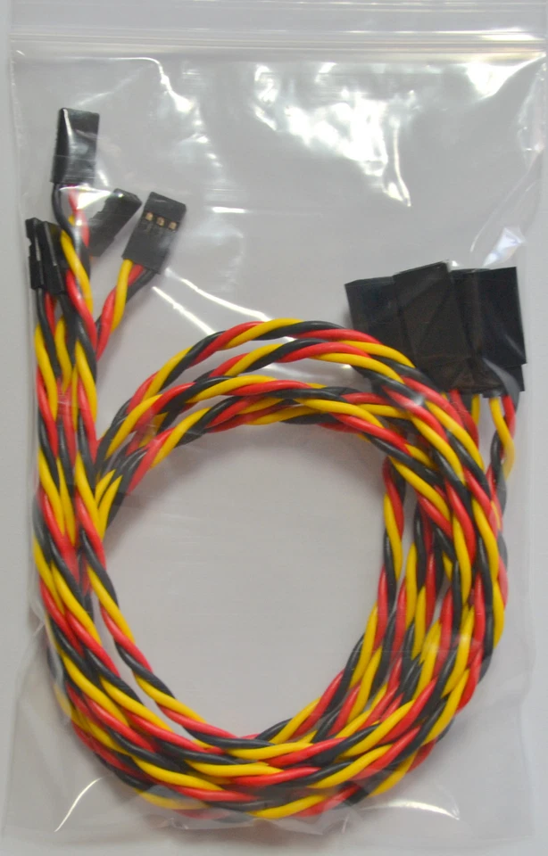 (5) JR / Hitec Servo Extension Leads with 45CM Heavy Duty Twisted 20awg Wire - Image 4 of 4