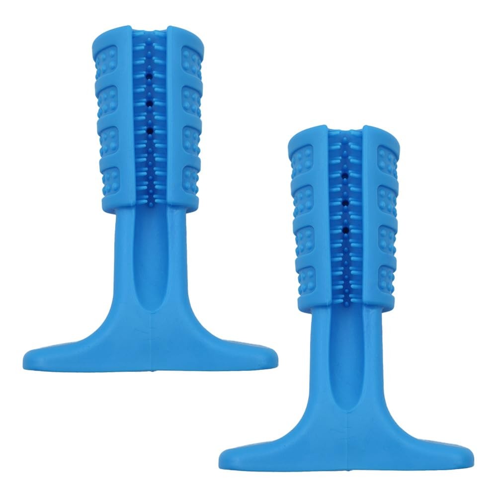 Brosse à dents durable pour chiens anti-tartre et plaque dentaire en caoutchouc vert
