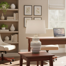 Large Gray Linen Drum Lampshade, Modern Neutral Fabric for Table  Floor Lamps