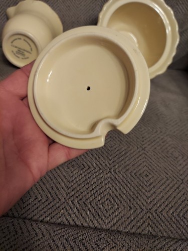 Juego de azucarero crema festoneada gres vajilla corningware amarillo - Imagen 7 de 9