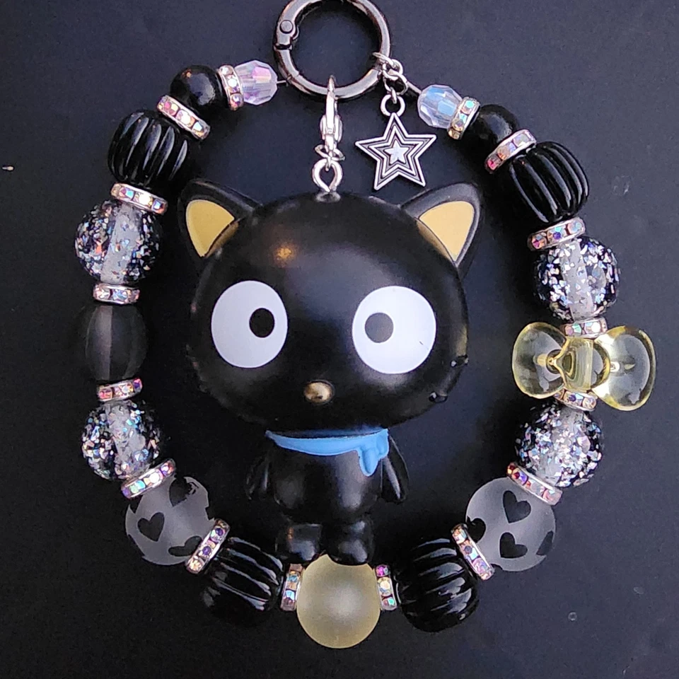 Llavero Kawaii con Cuentas, Dije de Bolso, Dije de Cartera, Clip de Bolso - Sanrio - Choco Cat Foto 2 de 4