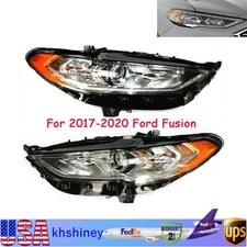 2x For Ford Fusion 2017 2018-2020 Halogen w/LED Headlights Headlamps Left+Right