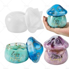 Pilz Gläser mit Deckel Silikon Epoxidharz Form Aufbewahrung Süßigkeiten Schmuckkästchen DIY