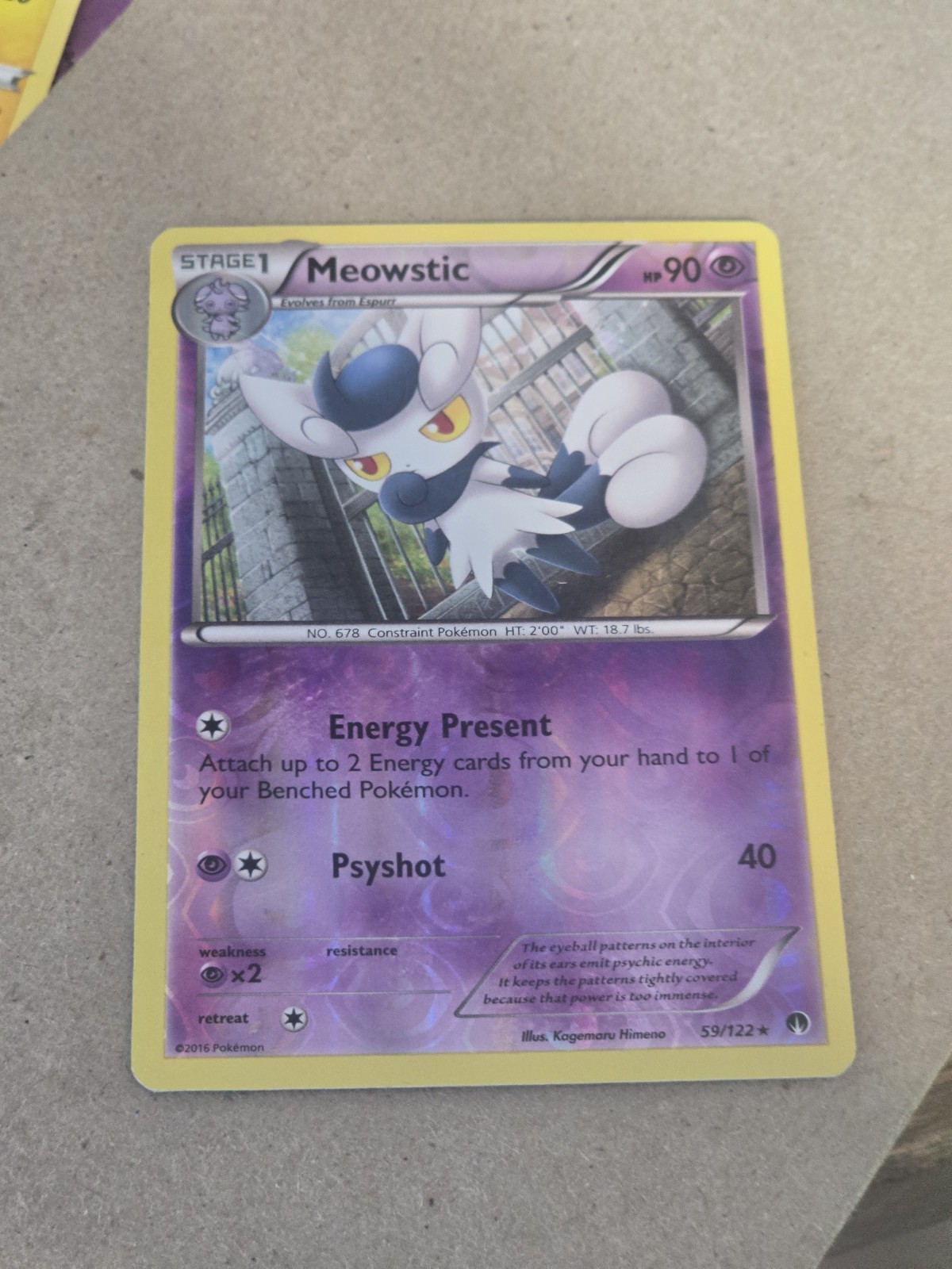 x1 Meowstic - 59/122 - Rare - Reverse Holo Pokemon XY Breakpoint