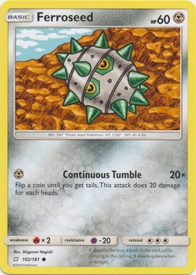 Ferroseed~102/181~LP~Sun & Moon - Team Up~PKM