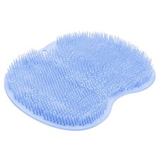Shower Foot Scrubber and Back Washer Exfoliating Bath Mat with Suction Cups Blue