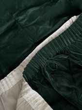 Vintage Dark Green Velvet Curtain Large Door Panel W72” D90” Retro Boho 