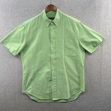 Gitman Vintage Shirt Large Green Striped Piqu...
