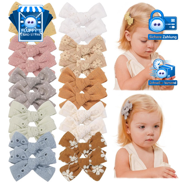 Haarschleifen 20 StüCk 5Cm Mini Haarspangen Haarclips Haarschmuck FüR MäDchen-image