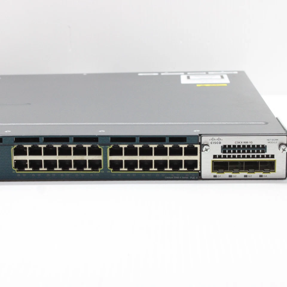 Cisco Catalyst WS C3560X 24P 24 Port Gigabit PoE Network Switch C3KX NM 1G - Image 2 of 4