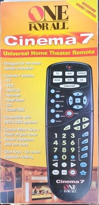 One For All Cinema 7 Universal Remote Home Theater Remote New
