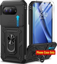 Shockproof Google Pixel 10A Case with Screen Protector, Slide Camera Cover 360