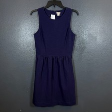 25/7 J. Crew S women’s purple sleeveless shirt dress cotton Knee Length NWT