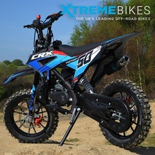 2026 XTM CRX 50cc Mini Moto Dirt Bike 2-Stroke Motorbike Blue Hydraulic Forks