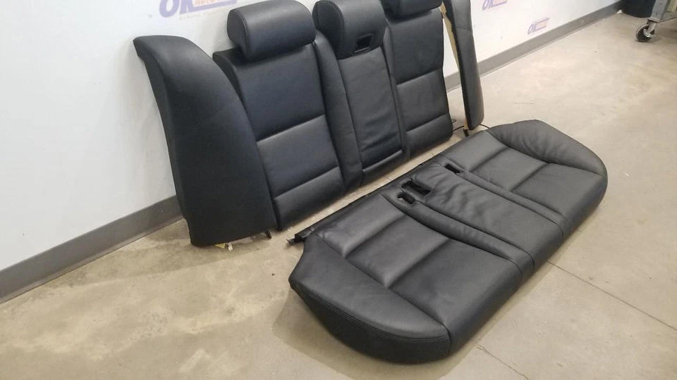 07 BMW M5 E60 COMPLETE REAR SEAT ASSEMBLY BLACK LEATHER Foto 4 de 4