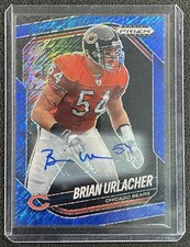 BRIAN URLACHER 2025 PANINI PRIZM BLACK #19 AUTO BLUE SHIMMER FOTL 08/15 BEARS