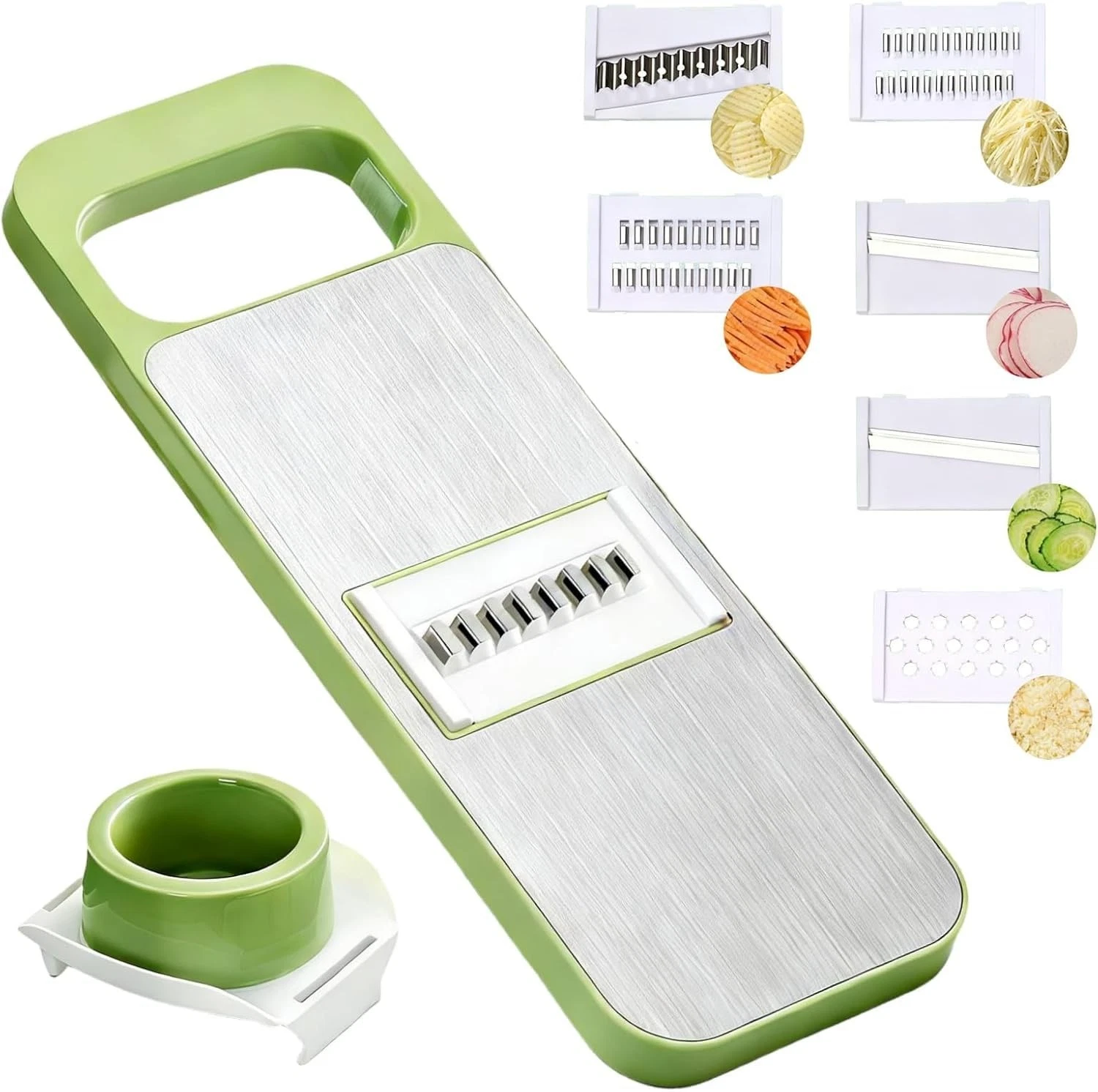 Safe Mandoline Slicer with Slide-On Hand Guard, 2026 Upgraded 6 in 1 Stainles...