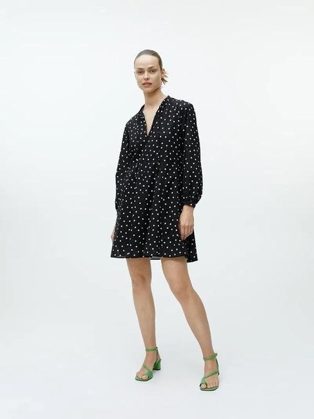 Women ARKET Dress Black Cotton 40