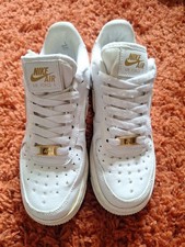 Nike Air Force 1 Größe 36.5 Weiß Gold Deta...