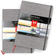 Watercolor Book, Pack of 2, 64 Pages Each, 8.3x11.7 Inches Watercolor Journal...