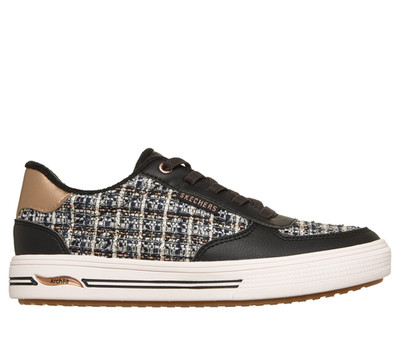SKECHERS Arch Fit Arcade Coco Chic Black Rose Gold Sneaker Womens sizes 5-11/NEW