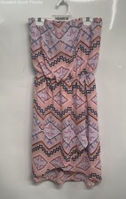 Express Womens Multicolor Geometric Strapless Pullover Sheath Dress Size XS