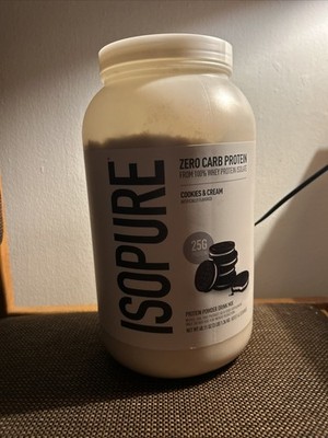 Isopure Zero Carb 100% Whey Protein Isolate Cookies & Cream 3 Lbs./44 servings