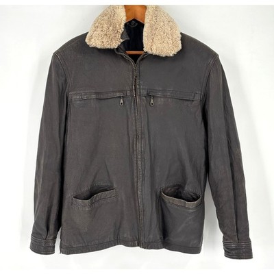 Vintage Echtes Leder Leather Aviator Bomber Jacket Size Small 80 s B-15 Brown