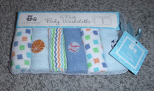 Cribmates 6 Pack Baby Washcloths Sports Themed BRAND NEW