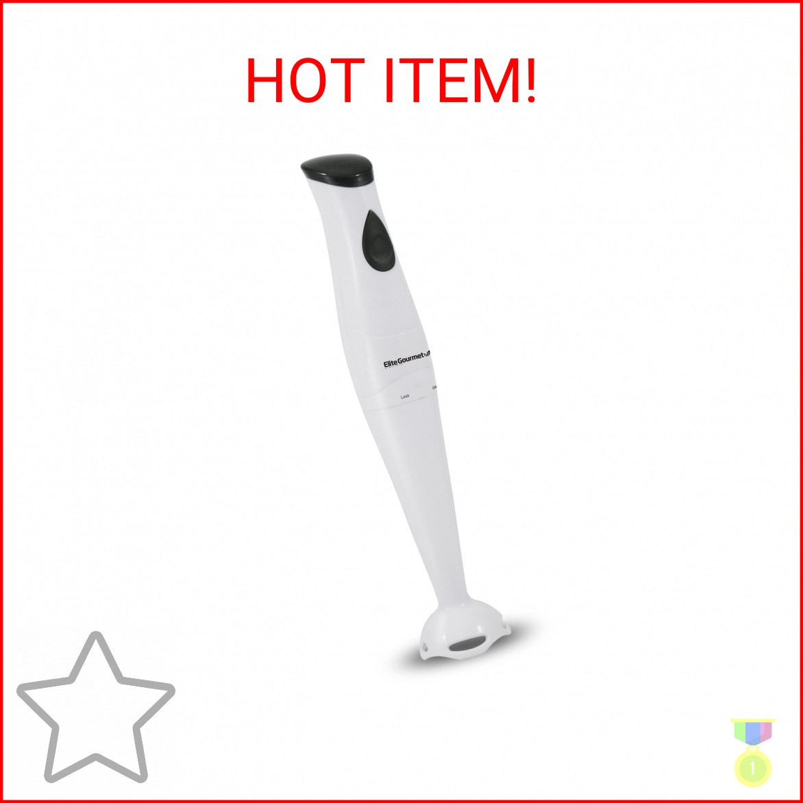 Elite Gourmet EHB-2425X Electric Immersion Hand Blender Stick, Mixer, Chopper, 1