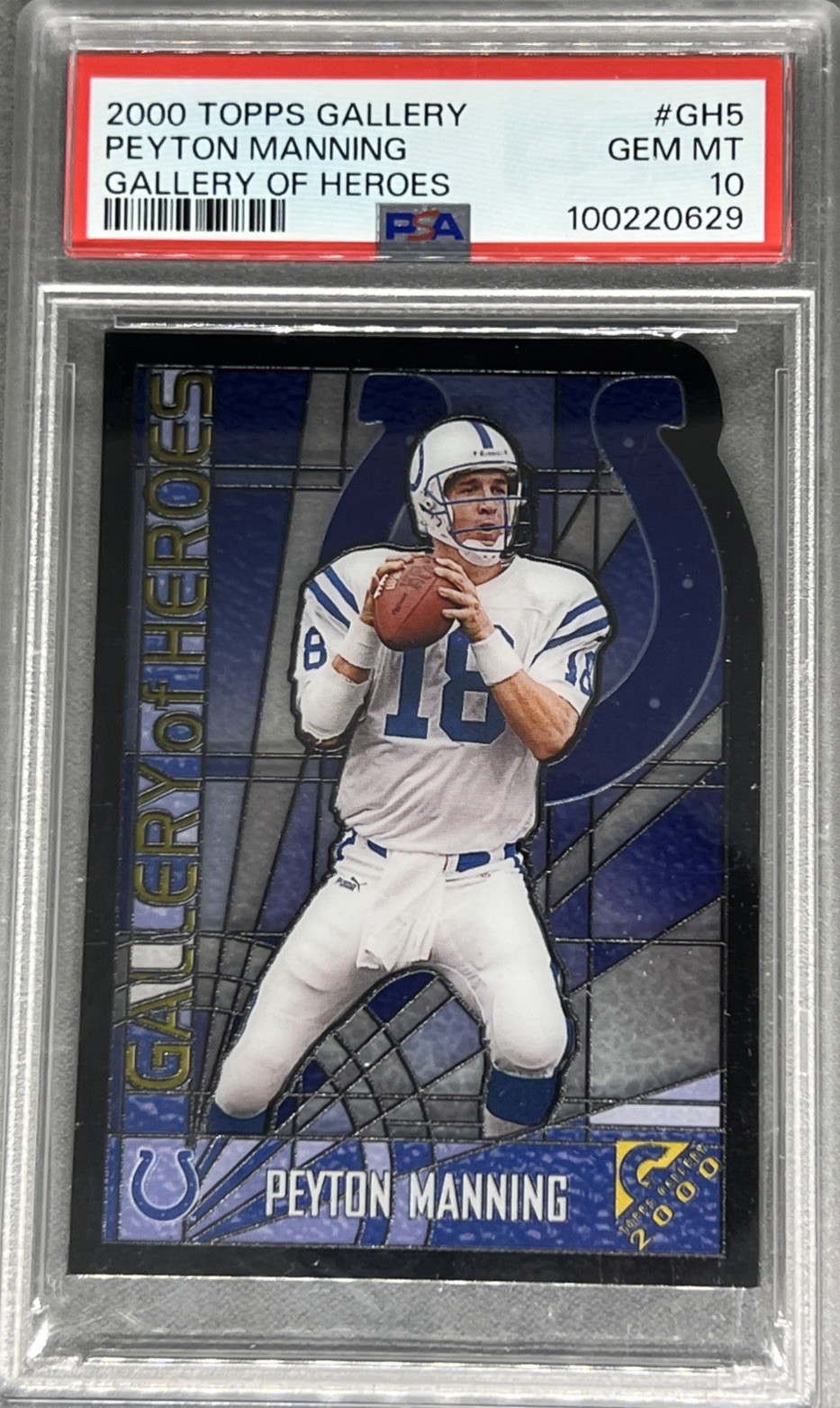 2000 Topps Gallery of Heroes Peyton Manning #GH5 Stained Glass PSA 10