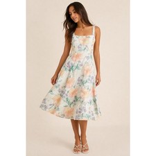Lulus Sunny Posture Light Mint Floral Sleeveless Midi Dress XL