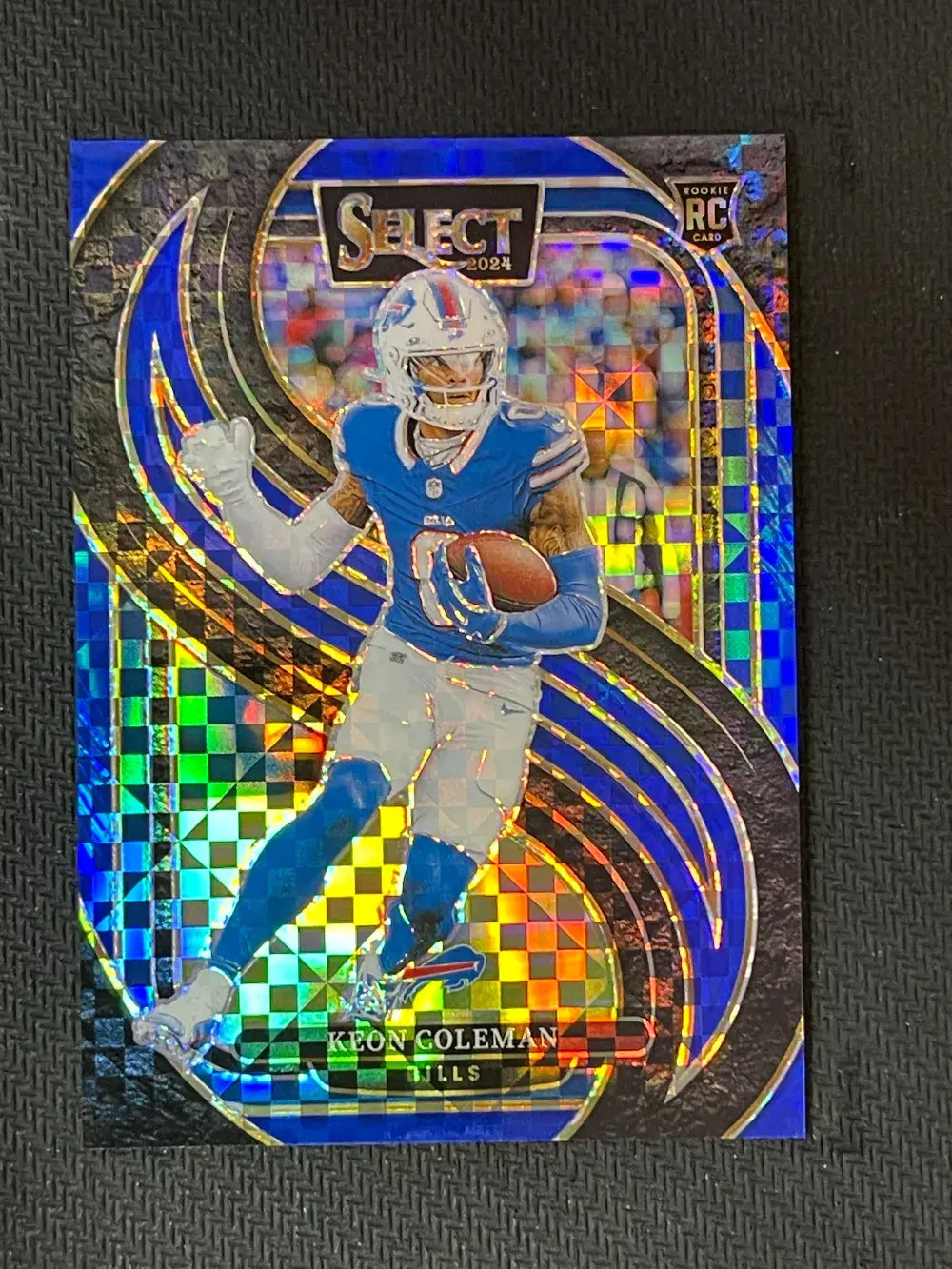 2024 Panini Select Premier Level Keon Coleman #153 Blue Checker Prizm /175 RC JP