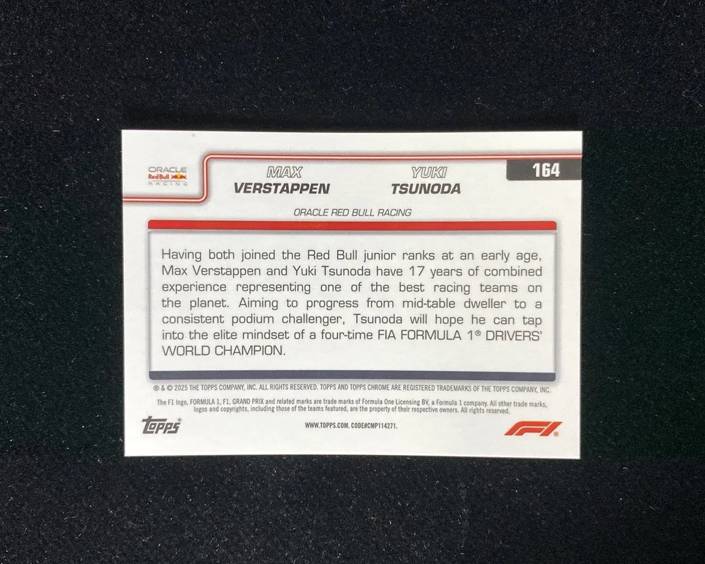 2025 Topps Chrome F1 Max Verstappen Duo Card Black Checker Flag REF 4/10 MC68 view 2