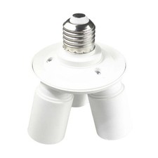 E27 to E27 LED Lamp Splitter Adapter Holder for Photo White