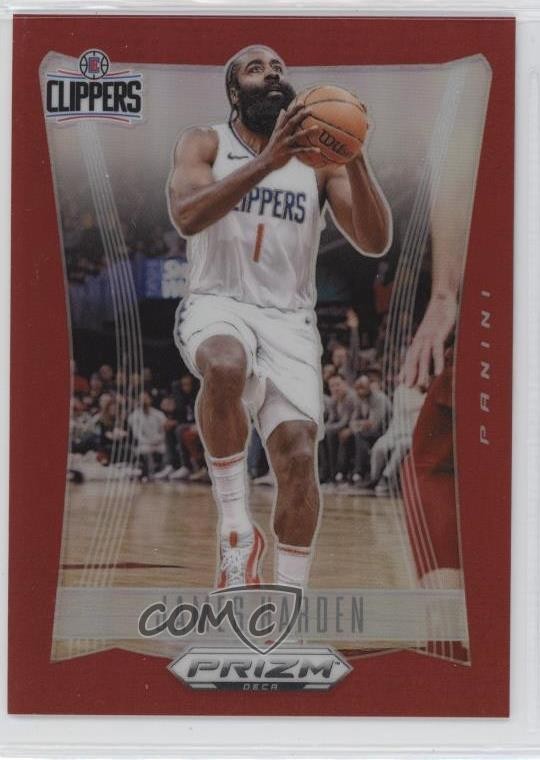 2023-24 Panini Prizm Deca Red Prizm 186/199 James Harden #244 1an9
