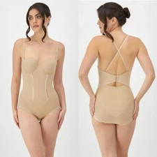NWT Maidenform Cream Ultra-Firm Convertible Body Shaper Womens 34C Neutral 